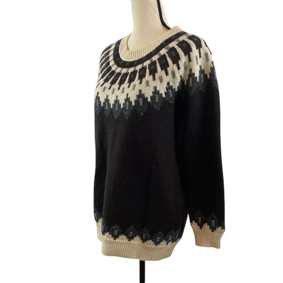 URBAN OUTFITTERS BDG OVERSIZED FAIR ISLE NORDIC WOOL BLEND KNIT SWEATER SMALL - Picture 4 of 10